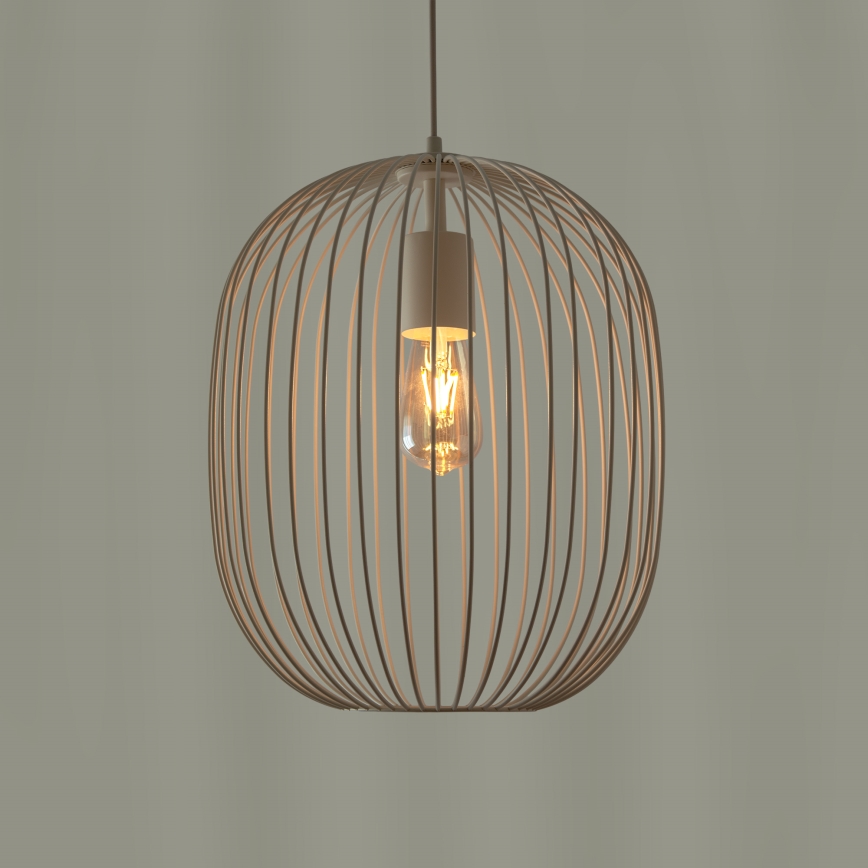 Pakaramā lampa ar kabeli OVELLA 1xE27/15W/230V Ø 34 cm krēmkrāsaina