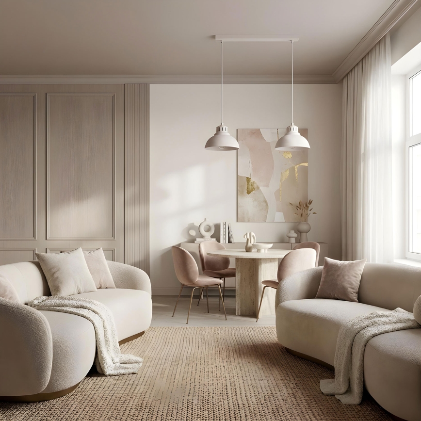 Pakaramā lampa ar kabeli SVEN 2xE27/15W/230V krēmkrāsaina