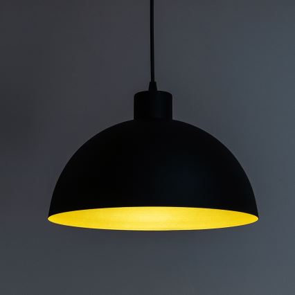 Pakaramā lampa ar kabeli VESPER 1xE27/15W/230 Ø 18 cm melna/zelta