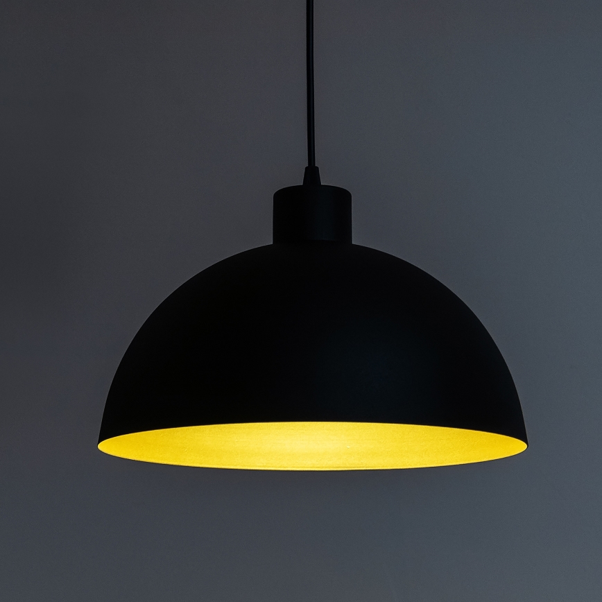 Pakaramā lampa ar kabeli VESPER 1xE27/15W/230 Ø 18 cm melna/zelta