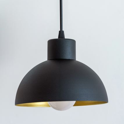 Pakaramā lampa ar kabeli VESPER 1xE27/15W/230 Ø 18 cm melna/zelta