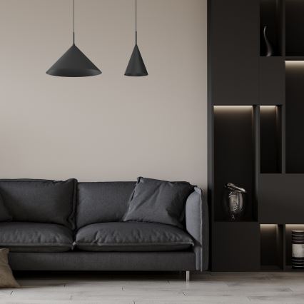 Pakaramā lampa ar trosi CAPITAL 1xGX53/15W/230V Ø 46 cm melna