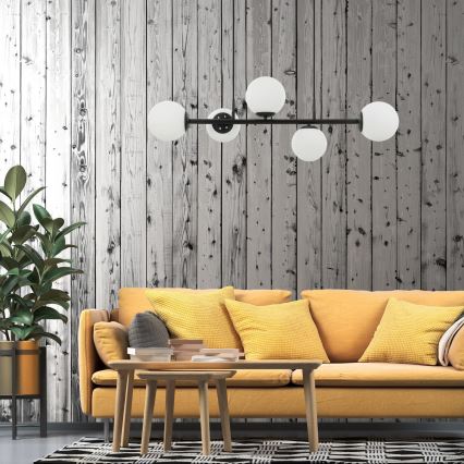 Pakaramā lampa ar trosi MADDIE 5xE14/5W/230V melna