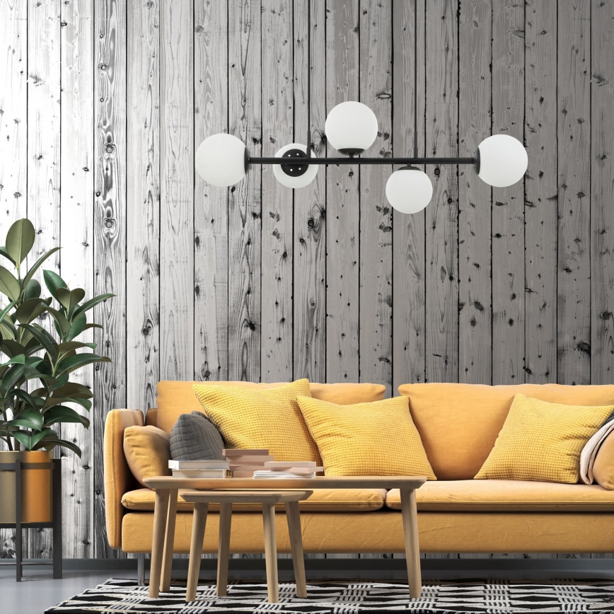 Pakaramā lampa ar trosi MADDIE 5xE14/5W/230V melna