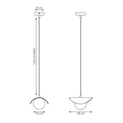 Pakaramā lampa ar trosi RITUAL 1xG9/8W/230V balta