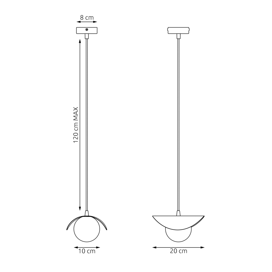 Pakaramā lampa ar trosi RITUAL 1xG9/8W/230V balta