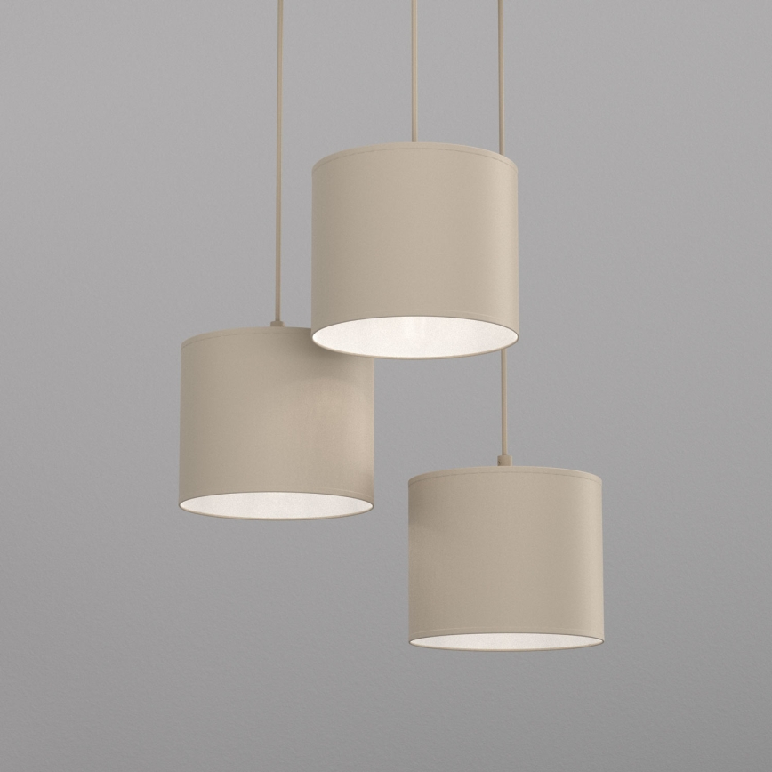 Pakaramā lampa ar vadu ARDEN 3xE27/15W/230V Ø 30 cm, bēša