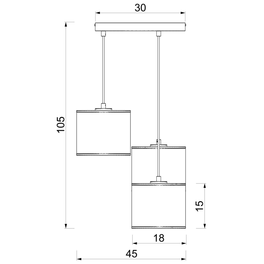 Pakaramā lampa ar vadu ARDEN 3xE27/15W/230V Ø 30 cm, bēša