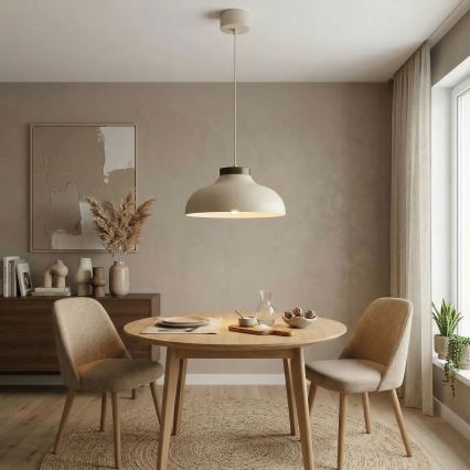 Pakaramā lampa ar vadu BASCA 1xE27/15W/230V bēša/brūna