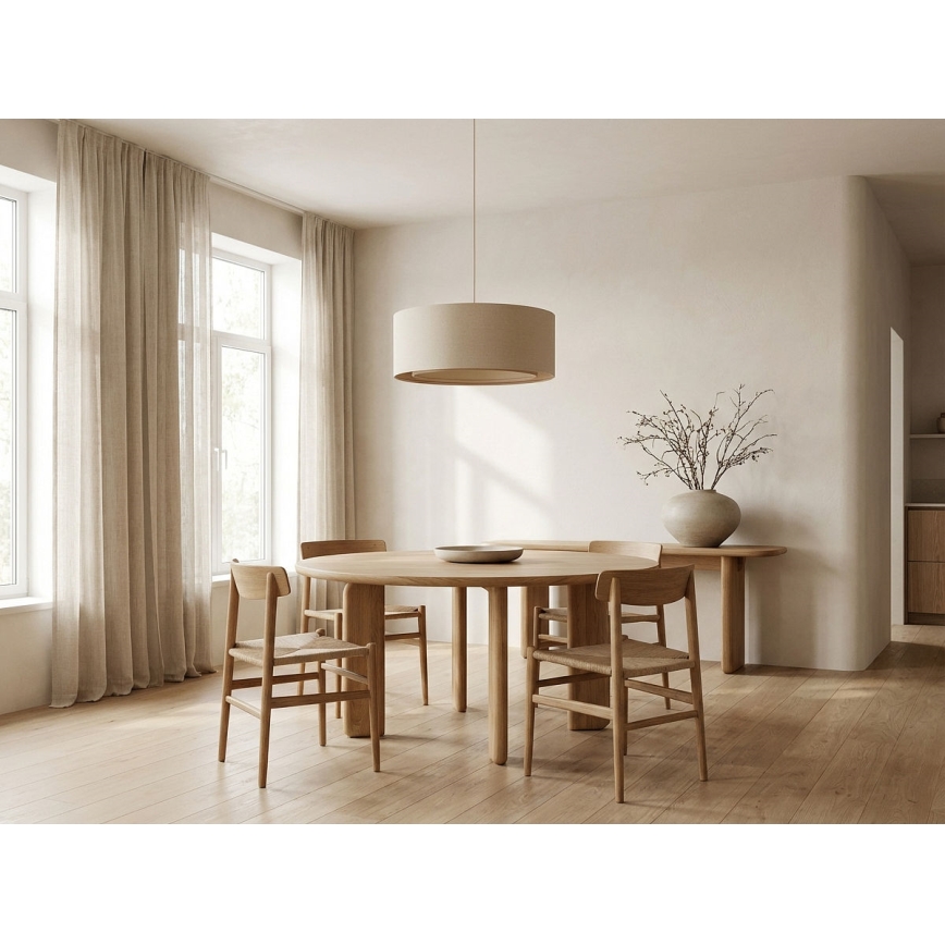 Pakaramā lampa ar vadu BOHO TRINITI 1xE27/60W/230V Ø 50 cm krēmkrāsaina