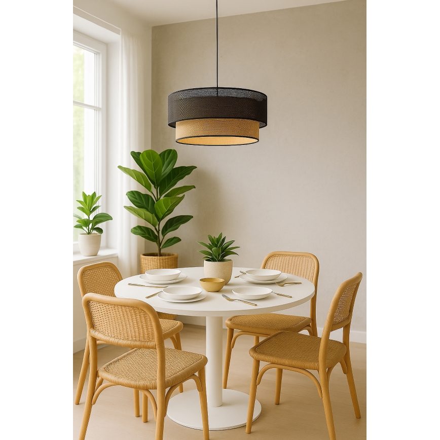 Pakaramā lampa ar vadu BORHO 1xE27/60W/230V melna/jūta