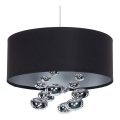Pakaramā lampa ar vadu BUBBLE 1xE27/60W/230V Ø 40 cm melna