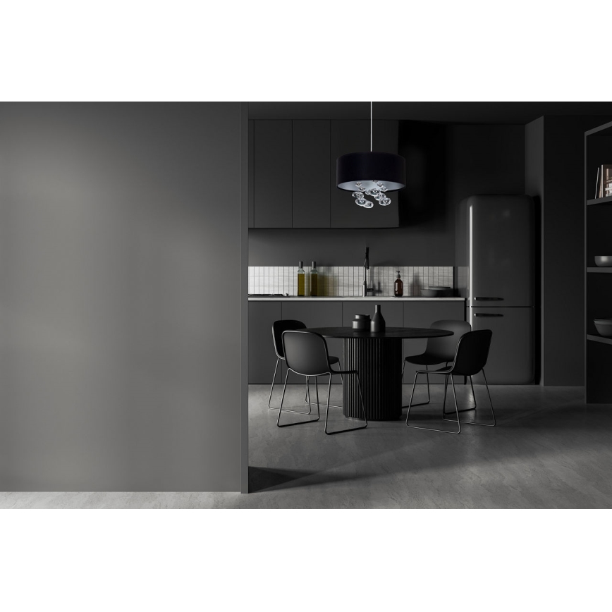 Pakaramā lampa ar vadu BUBBLE 1xE27/60W/230V Ø 40 cm melna