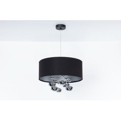 Pakaramā lampa ar vadu BUBBLE 1xE27/60W/230V Ø 40 cm melna