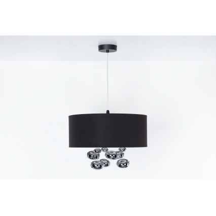 Pakaramā lampa ar vadu BUBBLE 1xE27/60W/230V Ø 40 cm melna