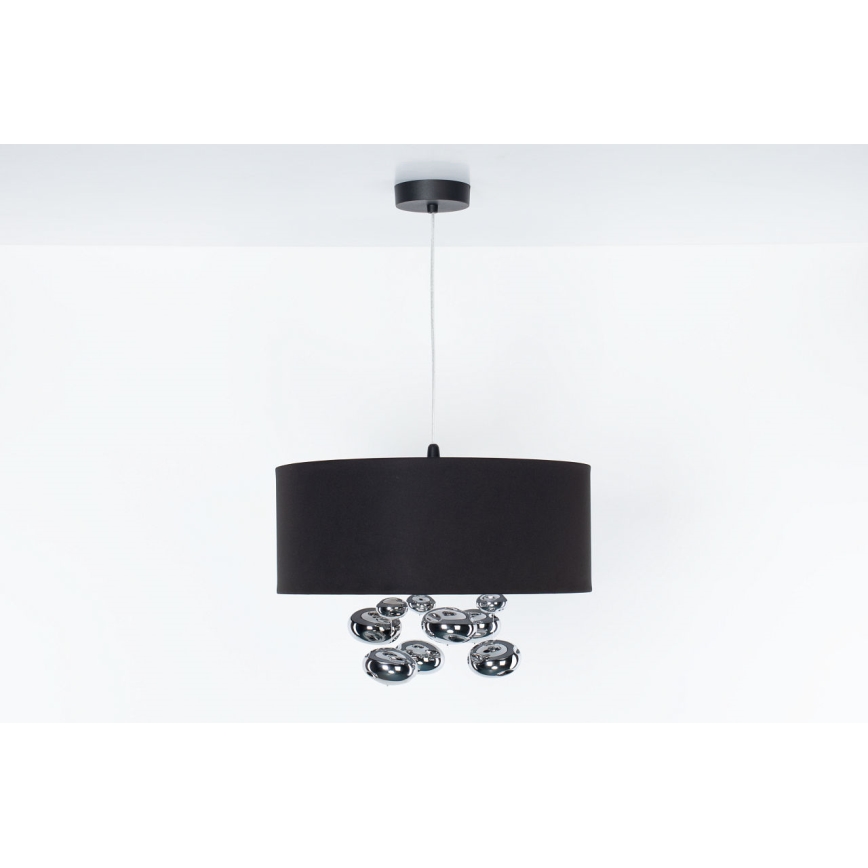 Pakaramā lampa ar vadu BUBBLE 1xE27/60W/230V Ø 40 cm melna
