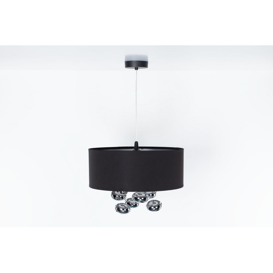 Pakaramā lampa ar vadu BUBBLE 1xE27/60W/230V Ø 40 cm melna