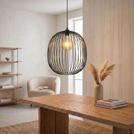 Pakaramā lampa ar vadu DESTELLO 1xE27/15W/230V Ø 32 cm melna