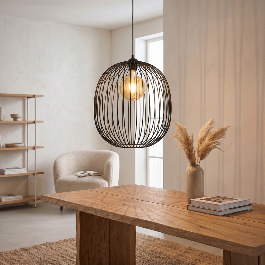 Pakaramā lampa ar vadu DESTELLO 1xE27/15W/230V Ø 32 cm melna