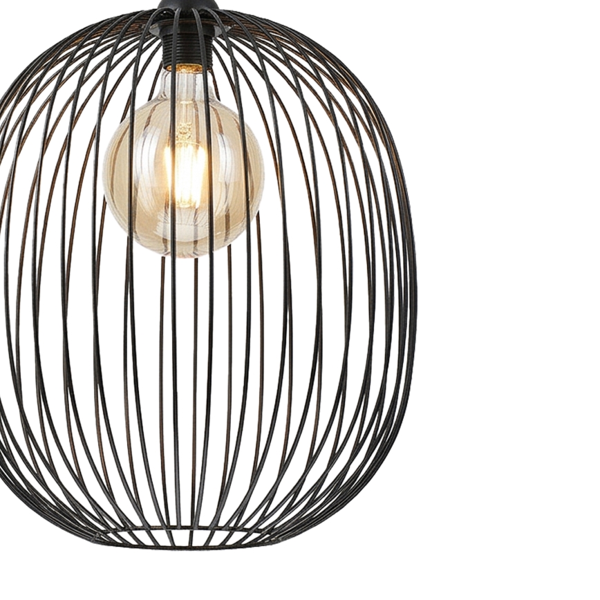 Pakaramā lampa ar vadu DESTELLO 1xE27/15W/230V Ø 32 cm melna