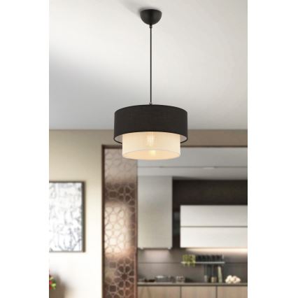 Pakaramā lampa ar vadu ECHO 1xE27/60W/230V, melna/krēmkrāsa