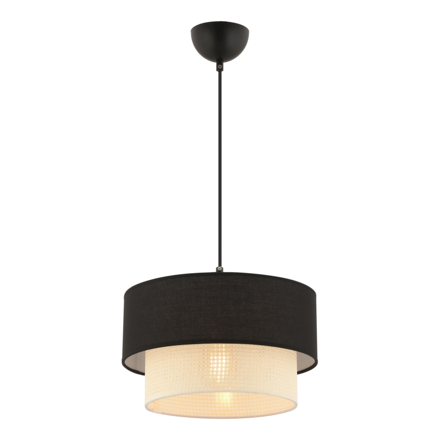Pakaramā lampa ar vadu ECHO 1xE27/60W/230V, melna/krēmkrāsa