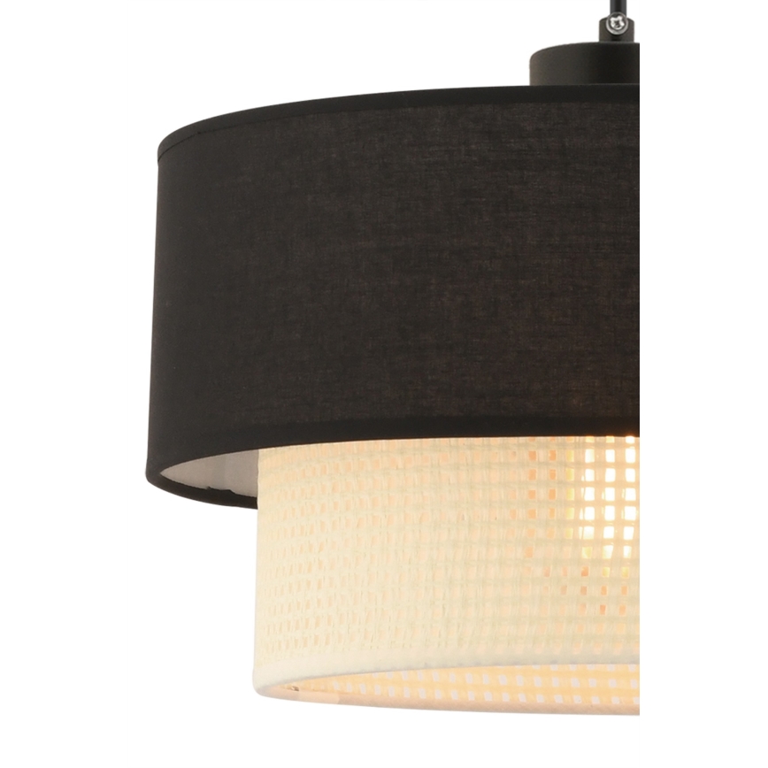 Pakaramā lampa ar vadu ECHO 1xE27/60W/230V, melna/krēmkrāsa