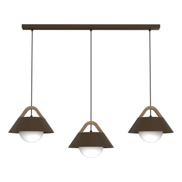 Pakaramā lampa ar vadu FUNDA 3xE27/15W/230V brūna