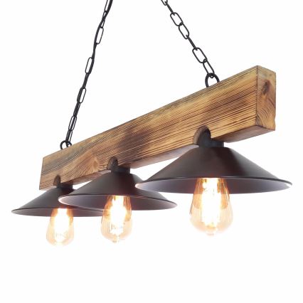 Pakaramā lampa ar vadu HEPSI 3xE27/40W/230V egle valrieksts