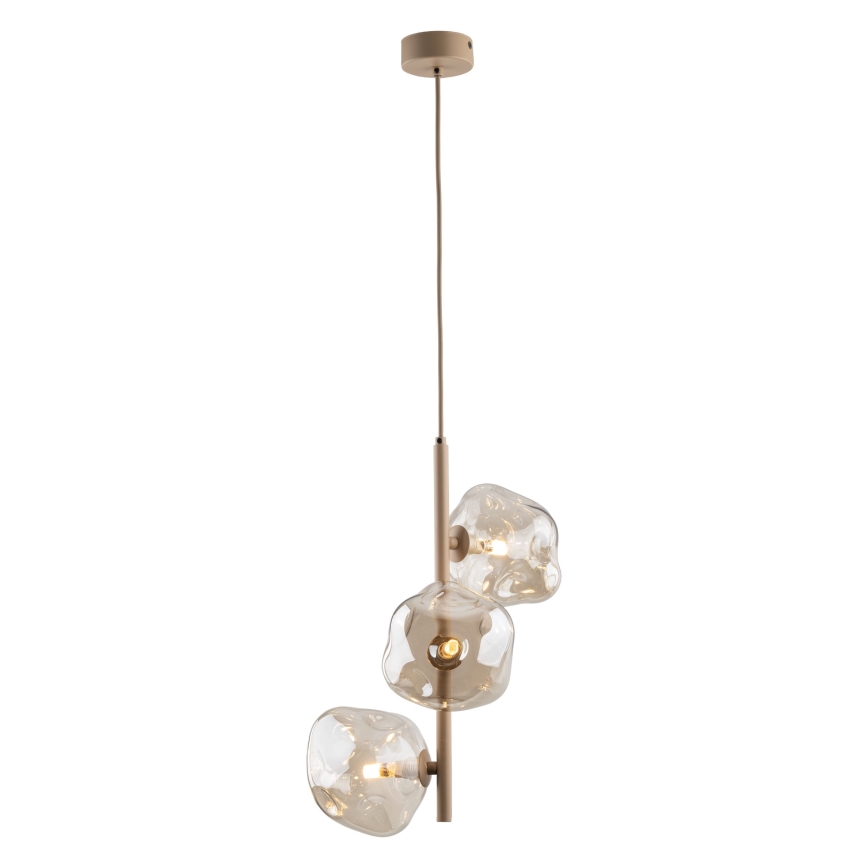 Pakaramā lampa ar vadu LAVA 3xG9/8W/230V bēša/dūmaina bēša
