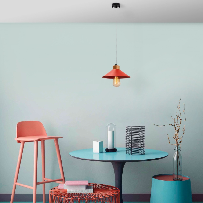 Pakaramā lampa ar vadu MANAVGAT 1xE27/40W/230V sarkana/brūna