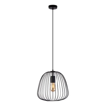 Pakaramā lampa ar vadu OVELLA 1xE27/15W/230V Ø 36 cm melna
