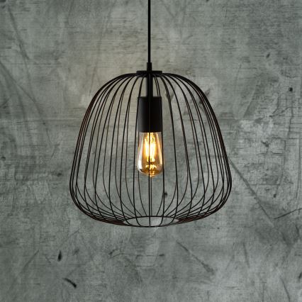 Pakaramā lampa ar vadu OVELLA 1xE27/15W/230V Ø 36 cm melna