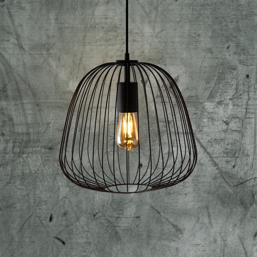Pakaramā lampa ar vadu OVELLA 1xE27/15W/230V Ø 36 cm melna