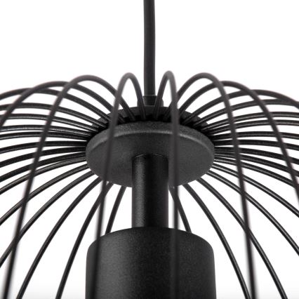 Pakaramā lampa ar vadu OVELLA 1xE27/15W/230V Ø 36 cm melna