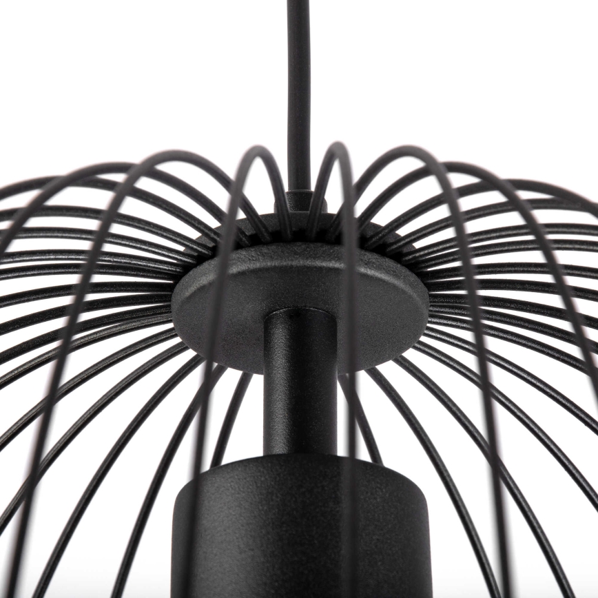 Pakaramā lampa ar vadu OVELLA 1xE27/15W/230V Ø 36 cm melna