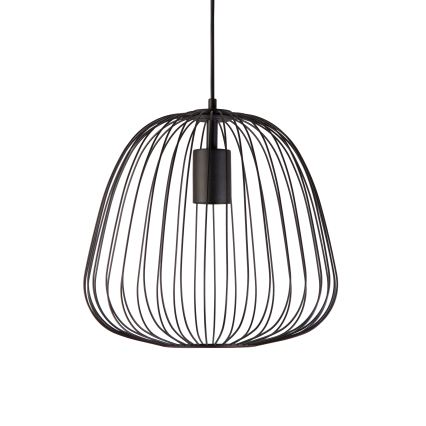 Pakaramā lampa ar vadu OVELLA 1xE27/15W/230V Ø 36 cm melna