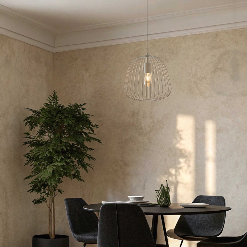 Pakaramā lampa ar vadu OVELLA 1xE27/15W/230V Ø36 cm krēmkrāsas