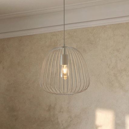 Pakaramā lampa ar vadu OVELLA 1xE27/15W/230V Ø36 cm krēmkrāsas