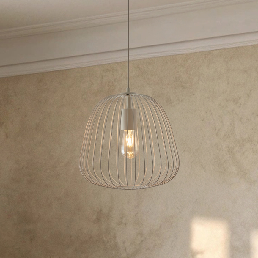 Pakaramā lampa ar vadu OVELLA 1xE27/15W/230V Ø36 cm krēmkrāsas