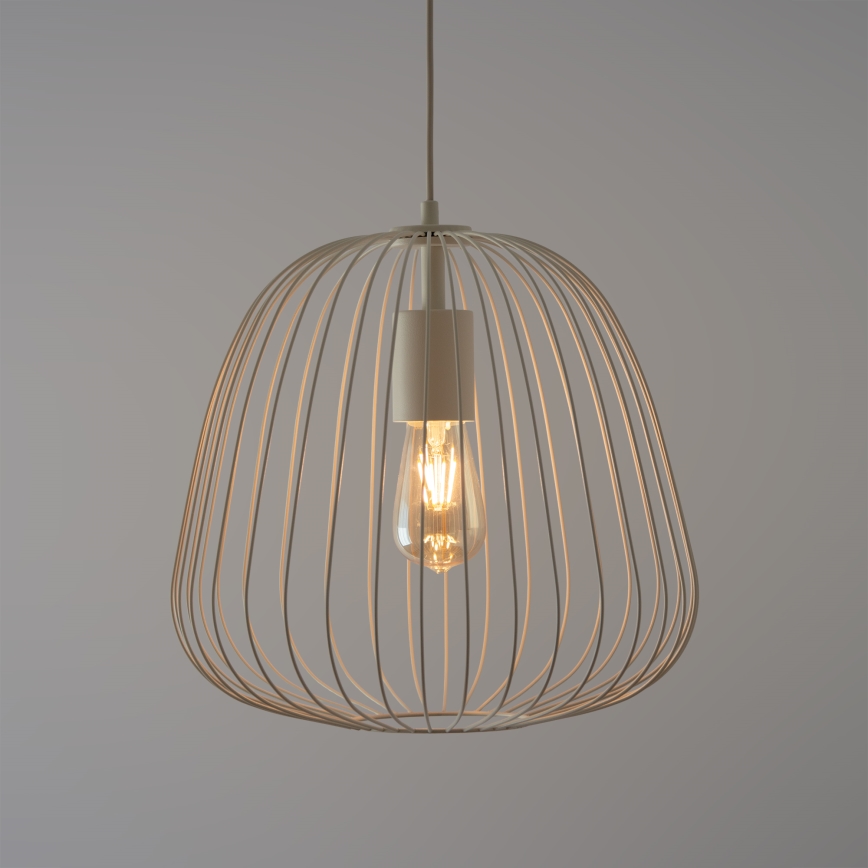 Pakaramā lampa ar vadu OVELLA 1xE27/15W/230V Ø36 cm krēmkrāsas