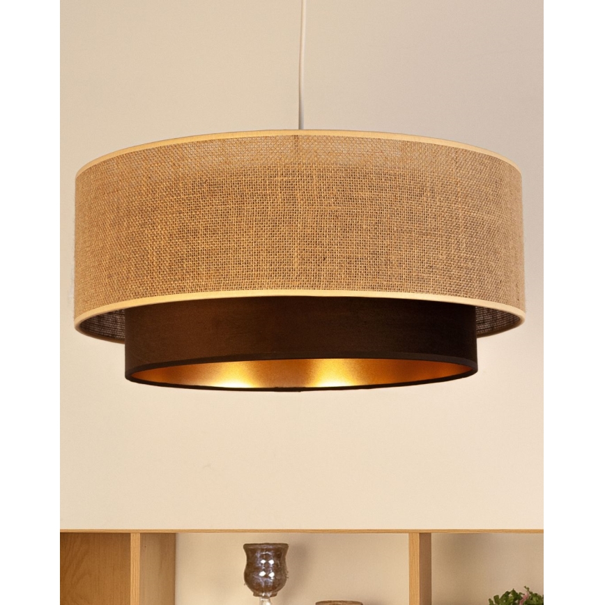 Pakaramā lampa ar vadu SARTA 1xE27/60W/230V Ø 45 cm brūna/jūta