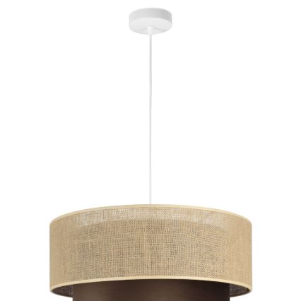 Pakaramā lampa ar vadu SARTA 1xE27/60W/230V Ø 45 cm brūna/jūta