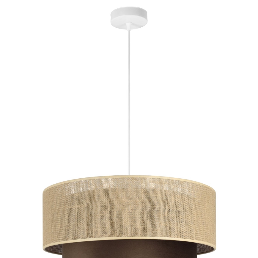 Pakaramā lampa ar vadu SARTA 1xE27/60W/230V Ø 45 cm brūna/jūta