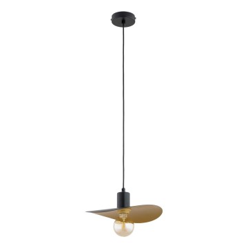 Pakaramā lampa ar vadu SAVANA 1xE27/15W/230V Ø 39 cm melna/zelta