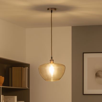 Pakaramā lampa ar vadu SEVENTIES E27/60W/230V dūmaina/brūna