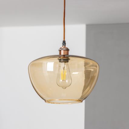 Pakaramā lampa ar vadu SEVENTIES E27/60W/230V dūmaina/brūna