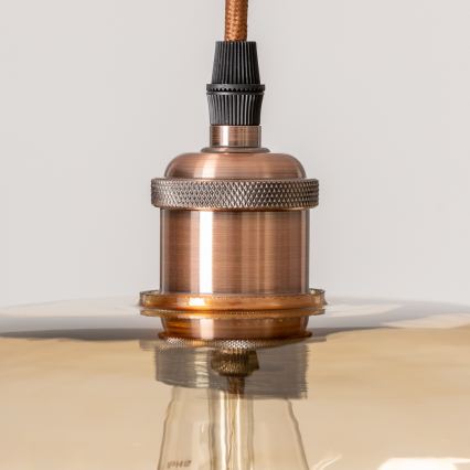 Pakaramā lampa ar vadu SEVENTIES E27/60W/230V dūmaina/brūna