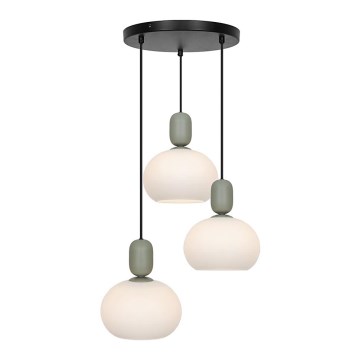 Pakaramā lampa ar vadu VALISIA 3xE27/40W/230V melna/olīvzaļa