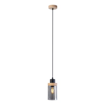 Pakaramā lampa ar vadu WOODNEST 1xE27/15W/230V priede/dūmakaina melna